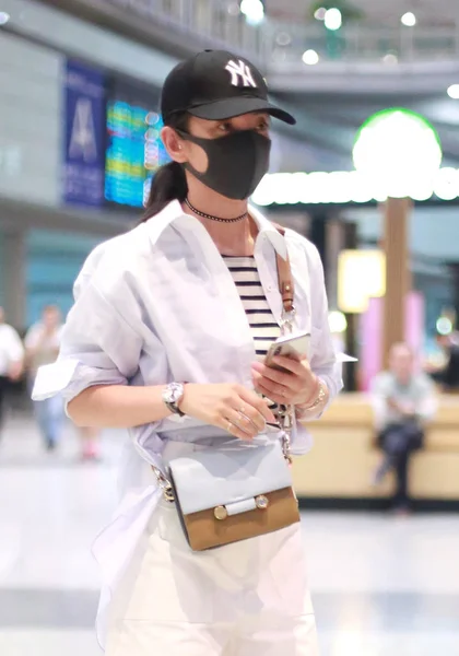中国女演员李冰冰于2018年5月20日抵达北京首都国际机场 — 图库照片