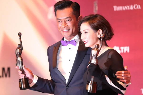 Actor Hong Kong Louis Koo Actriz Teresa Posan Con Sus — Foto de Stock