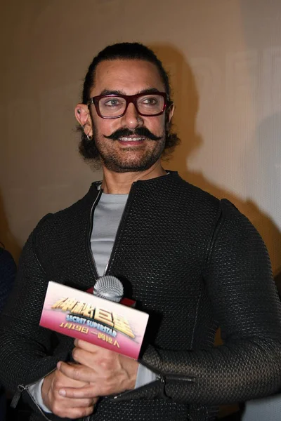 Acteur Indien Aamir Khan Assiste Road Show Pour Promouvoir Son — Photo