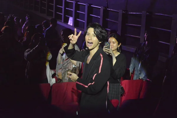 2018年3月5日 日本演员 模特佐口俊之介在中国香港举行的粉丝会议上表演 — 图库照片