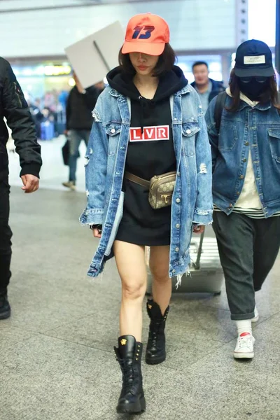 Taiwanees Zangeres Jolin Tsai Afgebeeld Beijing Capital International Airport Beijing — Stockfoto