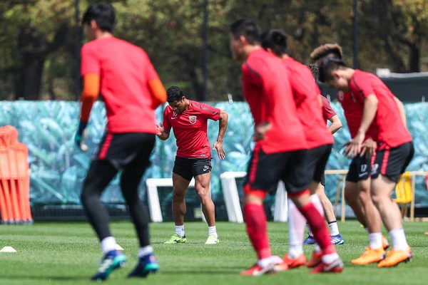 Spieler Des Chinesischen Sipg Nehmen Einer Trainingseinheit Vor Dem Spiel — Stockfoto