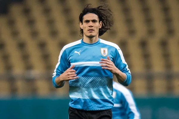 Edinson Cavani Selección Fútbol Nacional Uruguay Participa Una Sesión Entrenamiento — Foto de Stock