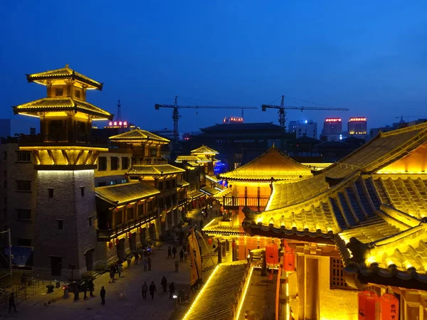Paysages Ville Antique Caowei Nuit Dans Ville Xuchang Province Centrale — Photo