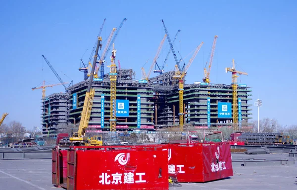 Sede Permanente Banco Asiático Investimento Infraestrutura Aiib Está Construção Pequim — Fotografia de Stock