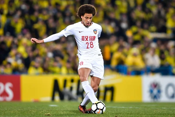 Jogador Futebol Belga Axel Witsel China Tianjin Quanjian Chuta Bola — Fotografia de Stock