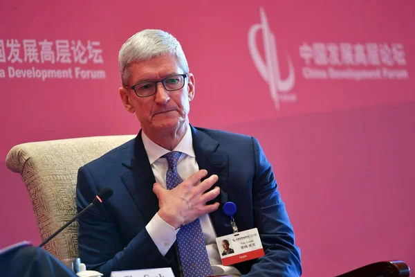 Tim Cook Ceo Apple Inc Konuşuyor Bir Alt Forum Sırasında — Stok fotoğraf
