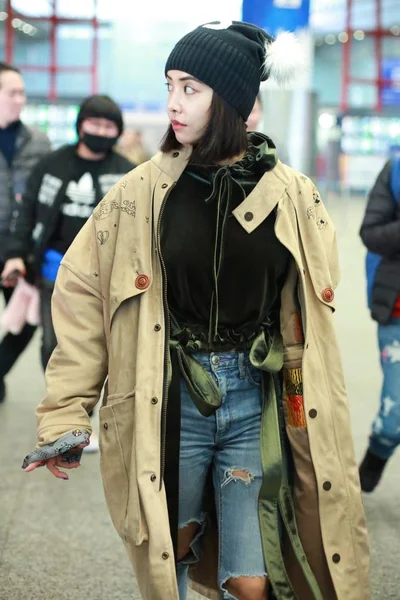 Cantante Taiwanés Jolin Tsai Representa Aeropuerto Internacional Beijing Capital Beijing — Foto de Stock