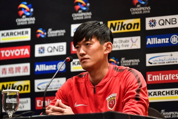 Yan Junling China Shanghai Sipg Osallistuu Lehdistötilaisuuteen Ennen Group Ottelua — kuvapankkivalokuva