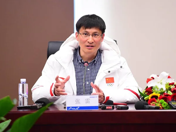 Zhang Lei Som Ansvarig För Att Utveckla Mobila Robotar Som — Stockfoto