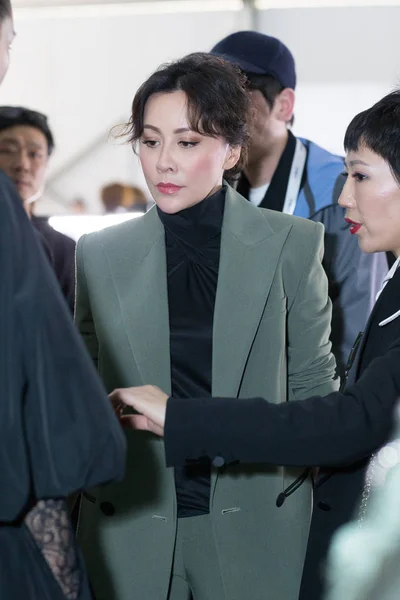 Actriz Hong Kong Carina Lau Representa Durante Semana Moda Shanghái — Foto de Stock