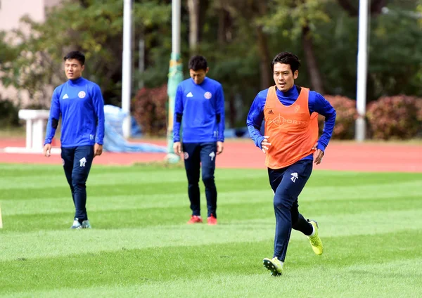 Japon Futbolcu Yusuke Igawa Hong Kong Doğu Bir Eğitim Oturumu — Stok fotoğraf