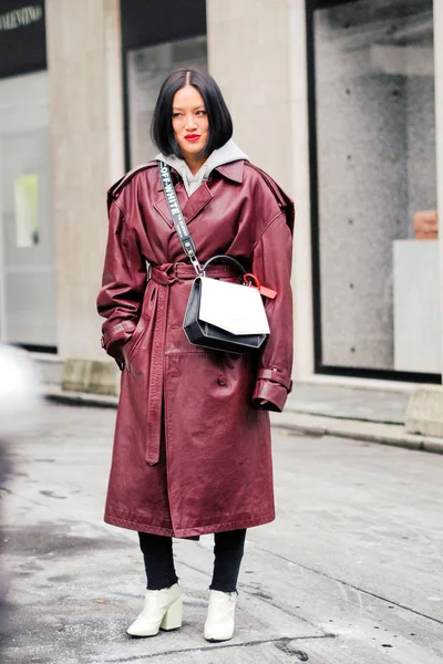 Paseos Peatonales Moda Por Calle Durante Semana Moda París Otoño — Foto de Stock