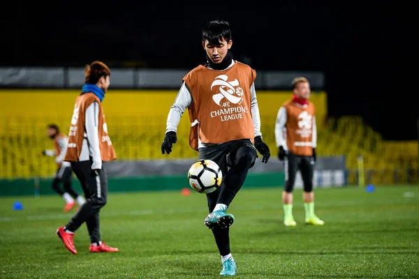 Spieler Von Chinas Tianjin Quanjian Teilnahme Einer Trainingseinheit Für Ein — Stockfoto