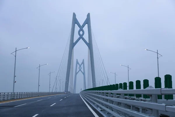 Nézd Világ Leghosszabb Kereszt Tenger Híd Hong Kong Zhuhai Makaó — Stock Fotó