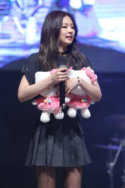 A member of South Korean girl group BLACKPINK attends a fan meeting in Seoul, South Korea, 17 May 2017.