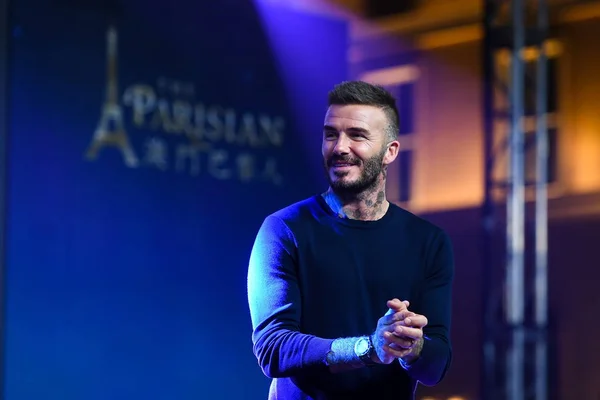 Engels Voetbalster David Beckham Woont Een Promotioneel Evenement Voor Parisien — Stockfoto