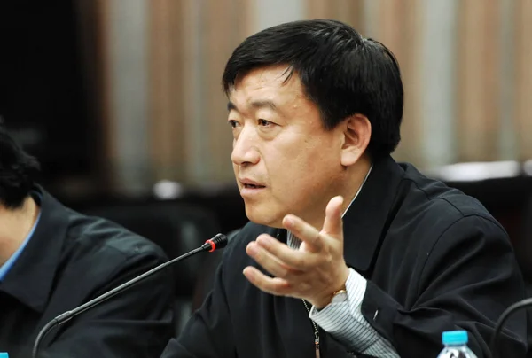 Liu Qiang Entonces Secretario Del Comité Municipal Fushun Del Partido — Foto de Stock