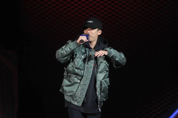 Čínský Rapper Wang Hao Známějším Jako One Vystupuje Premiéře Filmu — Stock fotografie