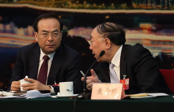 Bestand Sun Zhengcai Links Secretaris Van Chongqing Gemeentelijke Comite Van — Stockfoto
