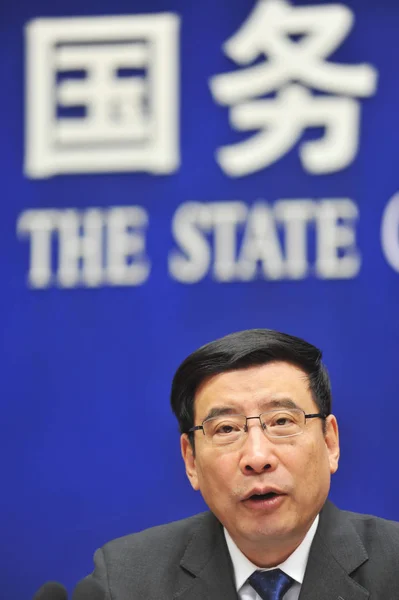 Miao Wei Miniszter Ipari Információs Technológia Részt Vesz Egy Sajtótájékoztatón — Stock Fotó