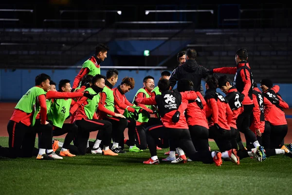 Игроки Шанхайской Сипг Китая Участвуют Тренировочной Сессии Матча Группы Против — стоковое фото