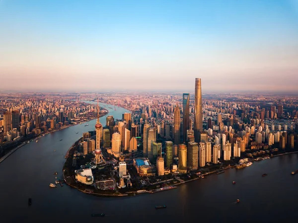 Skyline Del Río Huangpu Distrito Financiero Lujiazui Con Oriental Pearl — Foto de Stock