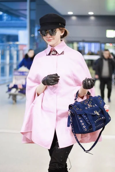 Modella Attrice Taiwanese Lin Chi Ling Fotografata All Aeroporto Internazionale — Foto Stock