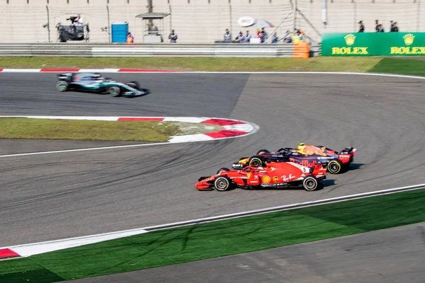 Niemiecki Sebastian Vettel Ferrari Holenderski Kierowca Max Verstappen Red Bull — Zdjęcie stockowe