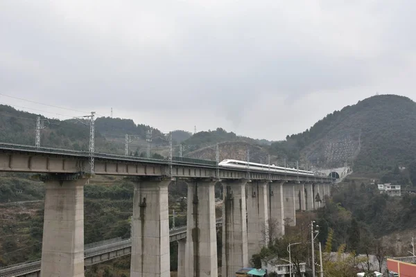 Trem Bala Crh China Railway Alta Velocidade Corre Ferrovia Alta — Fotografia de Stock