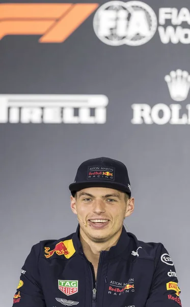 Ολλανδικά Οδήγησης Max Verstappen Της Red Bull Racing Φοιτά Συνέντευξη — Φωτογραφία Αρχείου