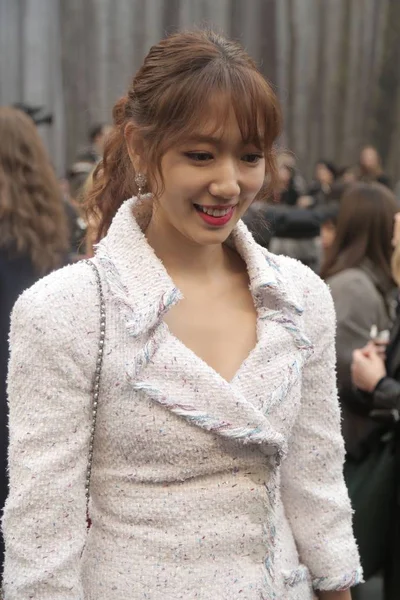 Actriz Surcoreana Park Shin Hye Asiste Espectáculo Chanel Durante Semana — Foto de Stock