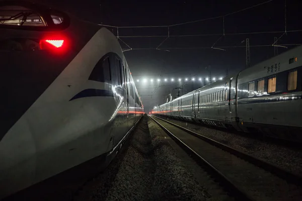 Los Trenes Bala Crh China Railway High Speed Están Plena — Foto de Stock