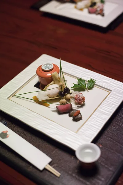 Vedere Bucătăriilor Tradiționale Japoneze Servite Patrimoniul Cultural Japonez Ochiairo Murakami — Fotografie, imagine de stoc