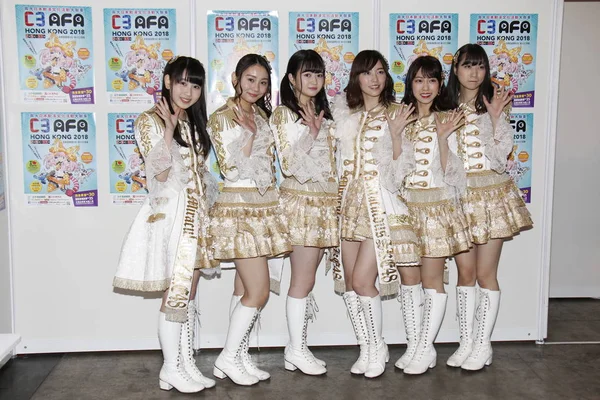 Des Membres Groupe Idols Japonaises Ske48 Participent Exposition Animée C3Afa — Photo
