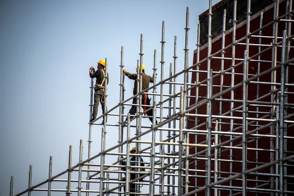 Chinese Arbeiders Renoveren Het Palace Museum Ook Bekend Als Verboden — Stockfoto