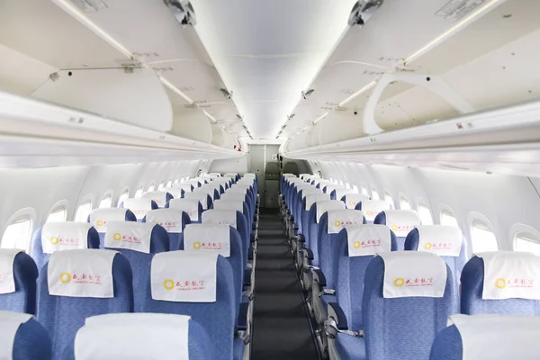 Interior View China First Homemade Regional Jetliner Arj21 Nantong Airport — Stock Photo, Image