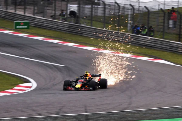 Piloto Holandês Max Verstappen Red Bull Racing Dirige Seu Carro — Fotografia de Stock