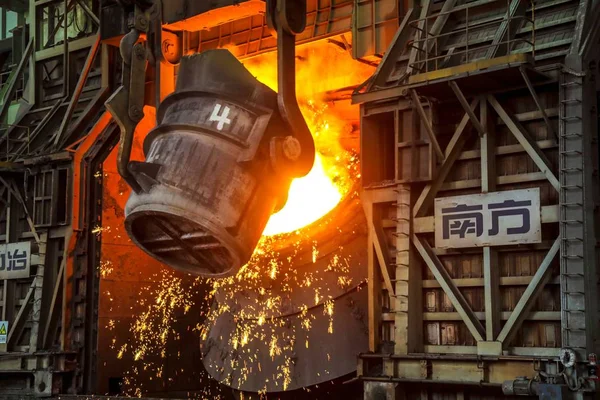 Vista Producción Acero Una Planta Qingdao Special Iron Steel Ltd — Foto de Stock