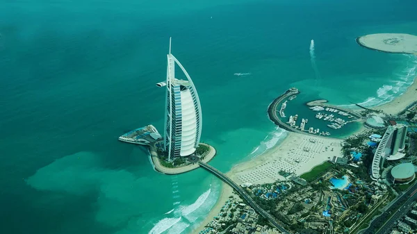 Vue Aérienne Burj Arab Hôtel Luxe Étoiles Dubaï Émirats Arabes — Photo