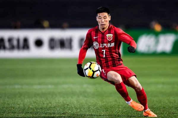 중국의 상하이 Sipg 2018 Afc 챔피언스 가와사키 2018 그들의 경기에서 — 스톡 사진