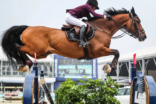 Конный Спорт Соревнуется 60M Bmw Gcl Второй Конкурс Против Часов — стоковое фото