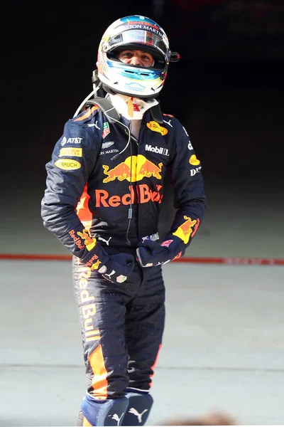 Daniel Ricciardo Piloto Australiano Red Bull Racing Comemora Após Vencer — Fotografia de Stock