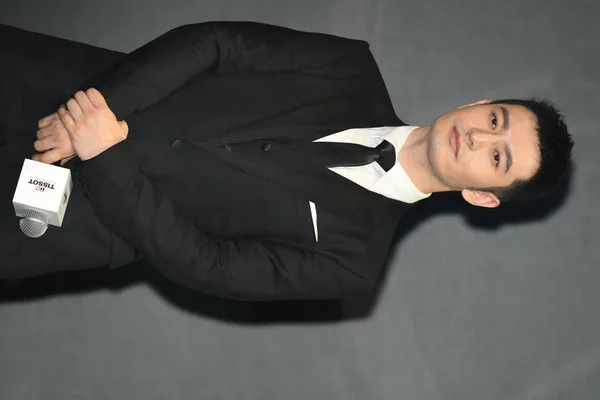 Actor Chino Huang Xiaoming Asiste Evento Promocional Para Tissot Shanghai —  Fotos de Stock