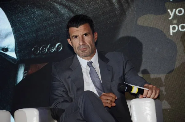 Były Portugalski Piłkarz Luis Figo Uczęszcza Impreza Promocyjna Szanghaju Chiny — Zdjęcie stockowe