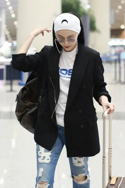 Atriz Chinesa Fan Bingbing Chega Aeroporto Internacional Pequim Para 71St — Fotografia de Stock