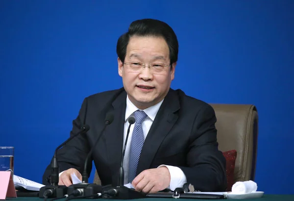 Сян Цзюньбо Тогдашний Председатель Комиссии Регулированию Страхового Дела Китая Circ — стоковое фото