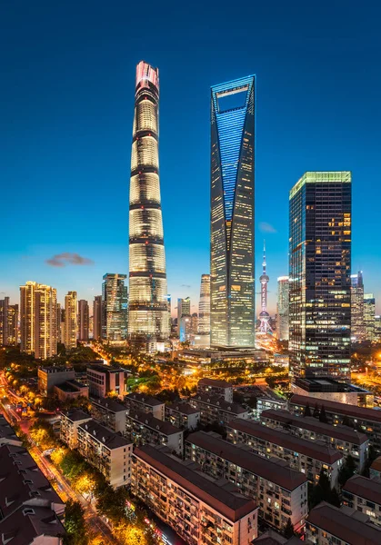 Paisaje Desde Izquierda Torre Shanghai Shanghai World Financial Center Oriental —  Fotos de Stock