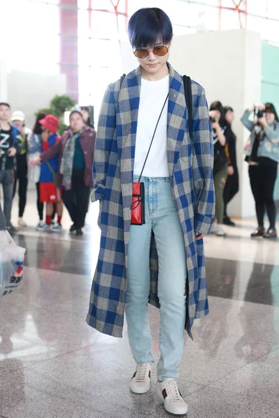 Cantante Cinese Yuchun Chris Lee Ritratto All Aeroporto Internazionale Beijing — Foto Stock