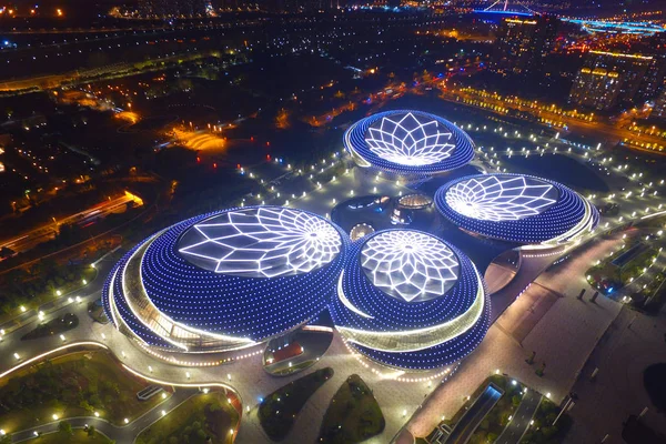 Vista Aérea Del Centro Jiangsu Para Las Artes Escénicas Por — Foto de Stock